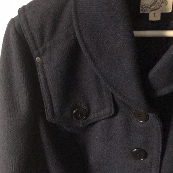 Blue wool blend Fall/Spring short jacket - Picture 4 of 14